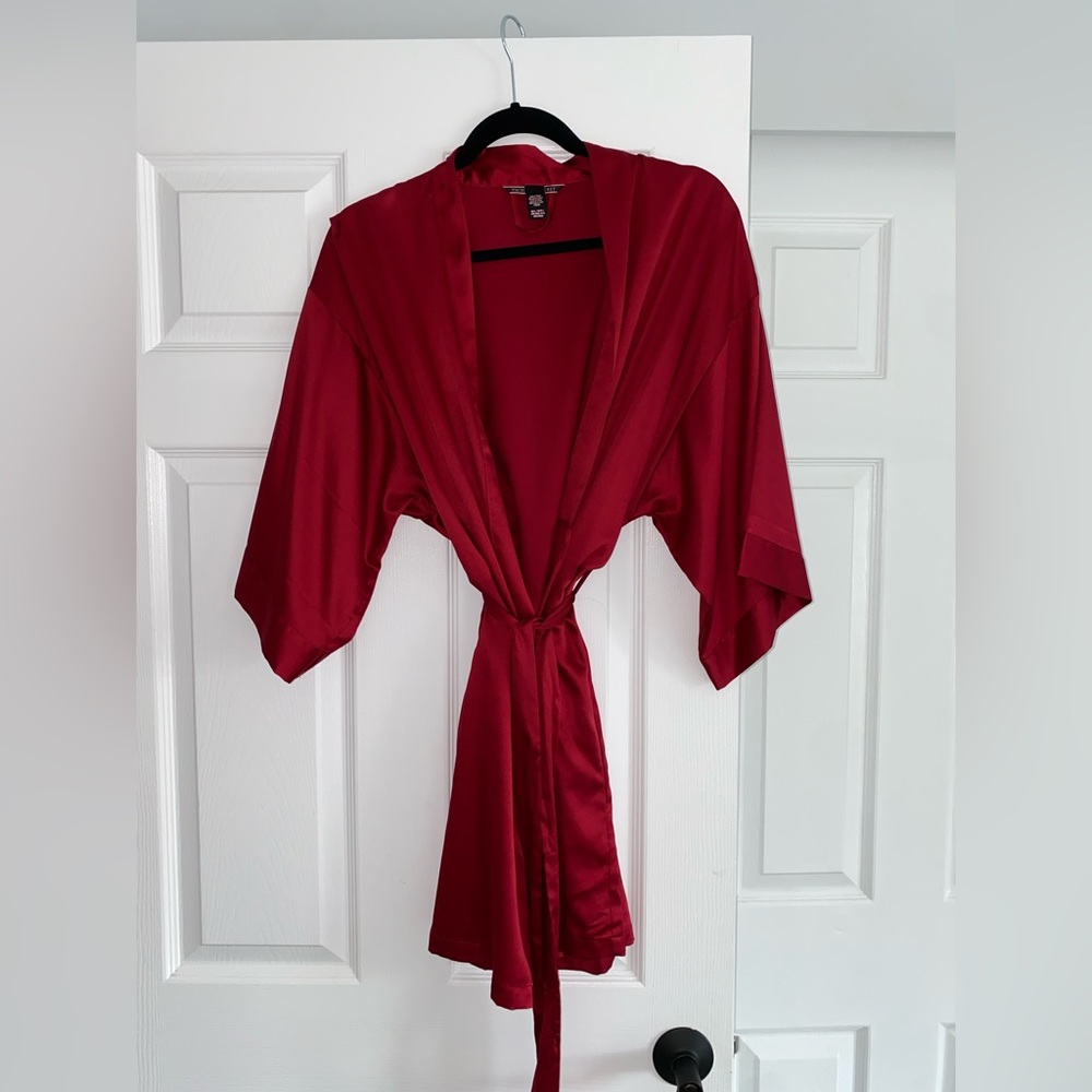 Victorias Secret Red Ruby Satin Robe